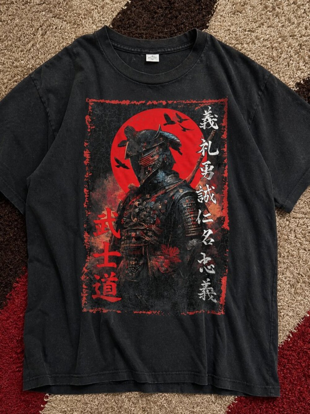 Ancient Samurai Anime Graphic T-Shirt Japanese Warrior Streetwear Casual Tee